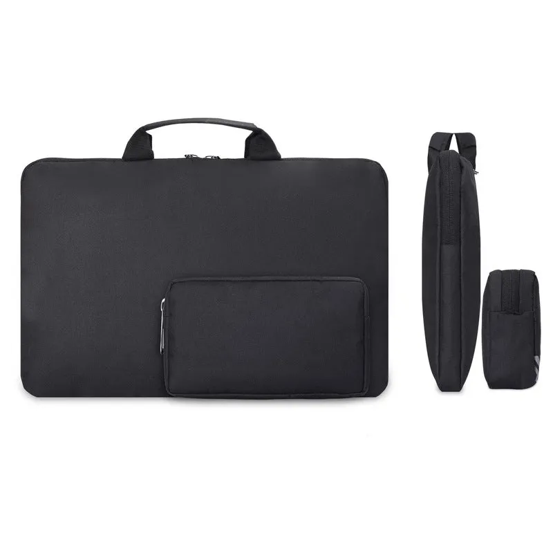 Combo: Sleek Laptop Sleeve & Multipurpose Travel Pouch | Includes Pencil Case | 15.6 inch | Black