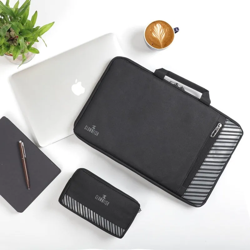 Combo: Sleek Laptop Sleeve & Multipurpose Travel Pouch | Includes Pencil Case | 15.6 inch | Black