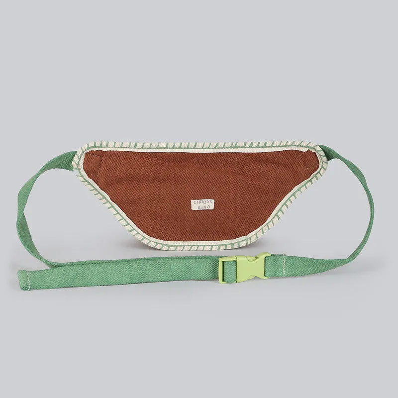 Cotton Waist Bag For Kids | Brown & Green