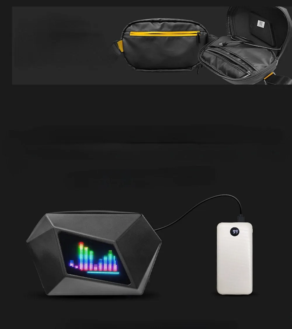 CRONY Eye of the devil LED Display Backpack Devil's Eye Travel Bag Bluetooth Waterproof Hard Shell Cool Motorcycle Riding Led Knight Backpacks