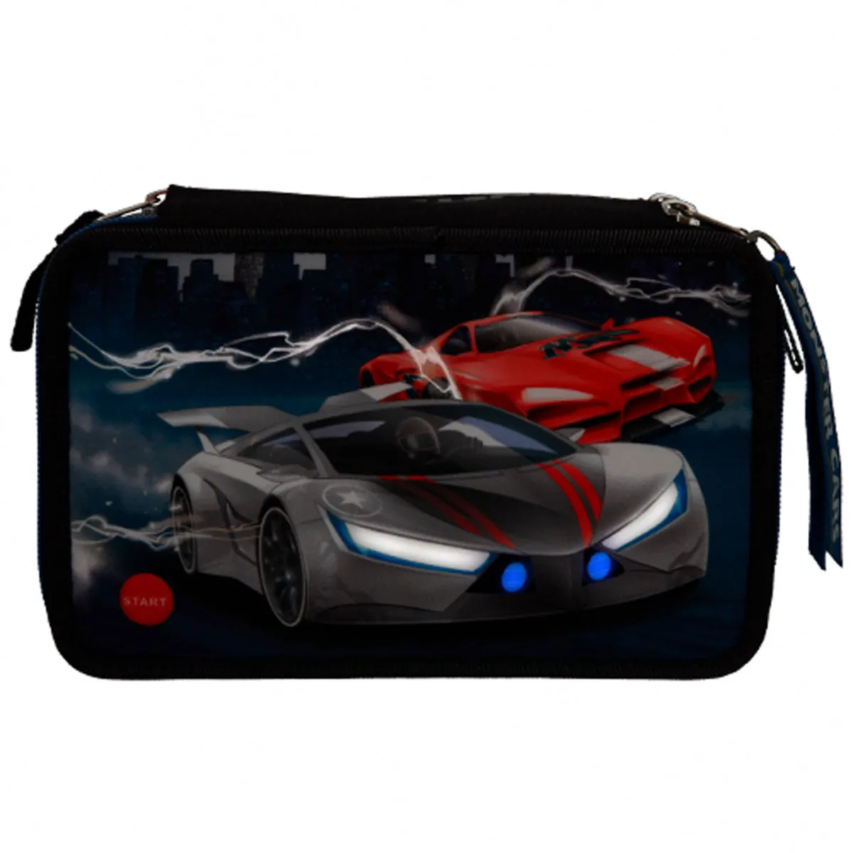 Depesche Monster Cars Triple Pencil Case with LED