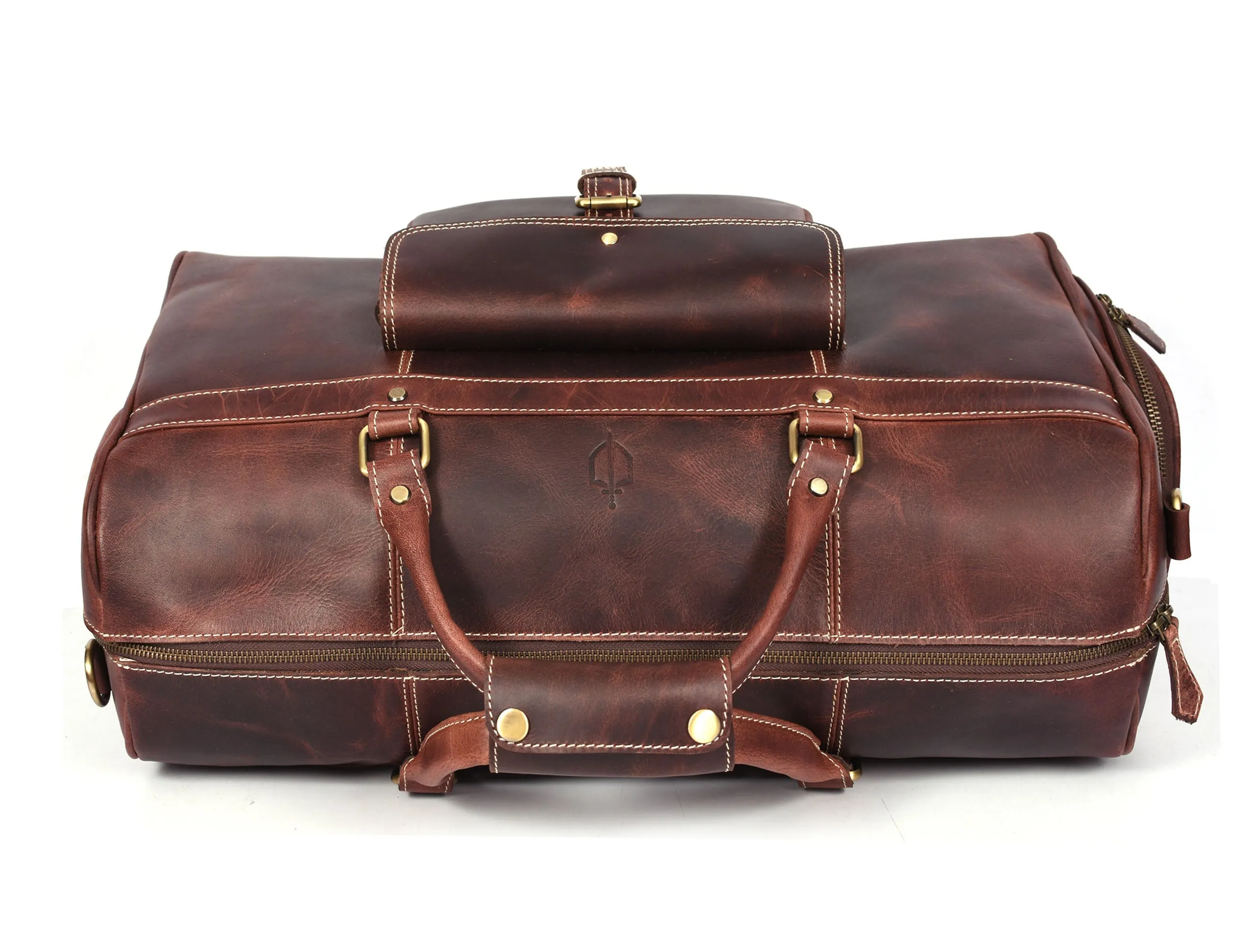 Dorval Leather Travel Bag - Walnut Brown