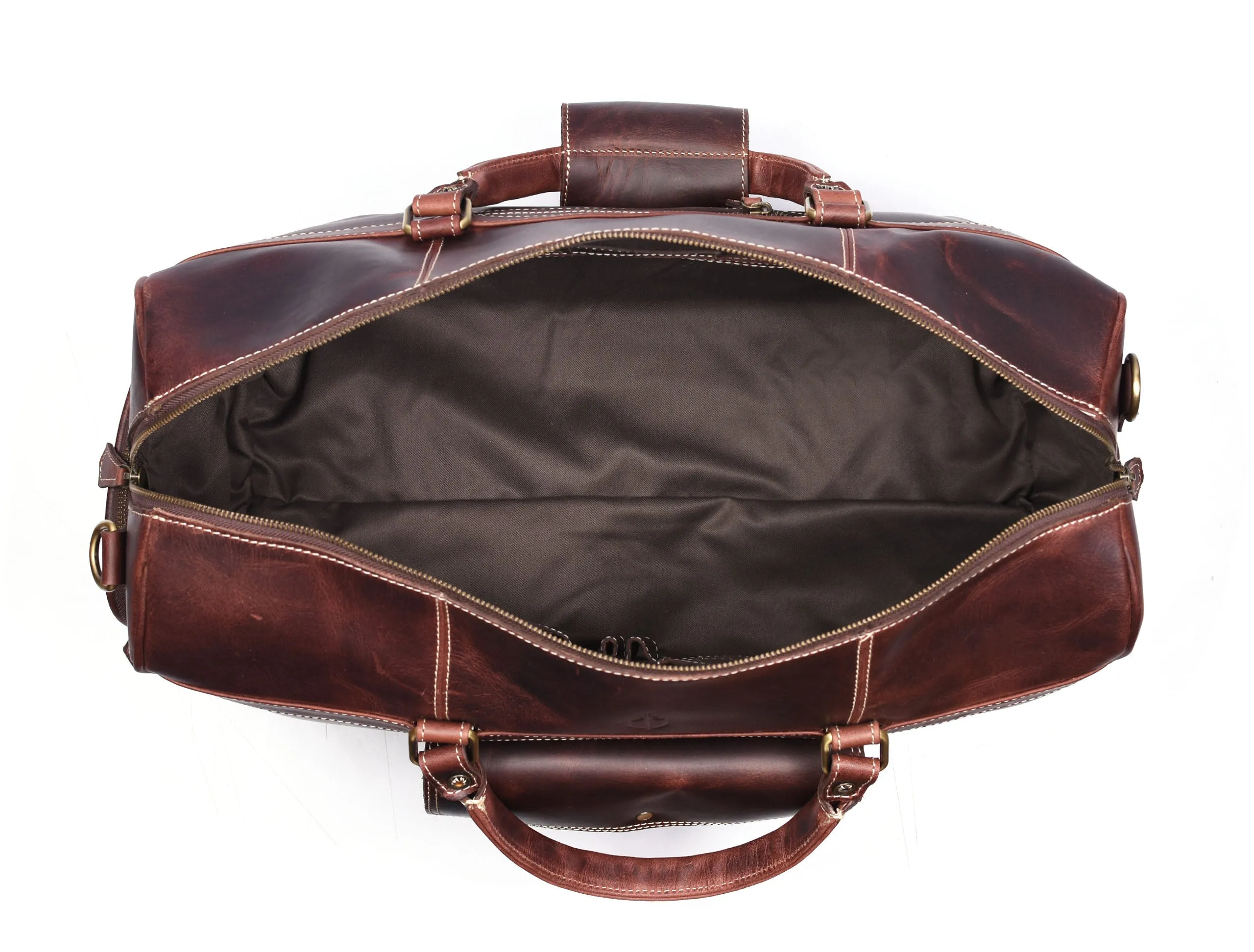 Dorval Leather Travel Bag - Walnut Brown