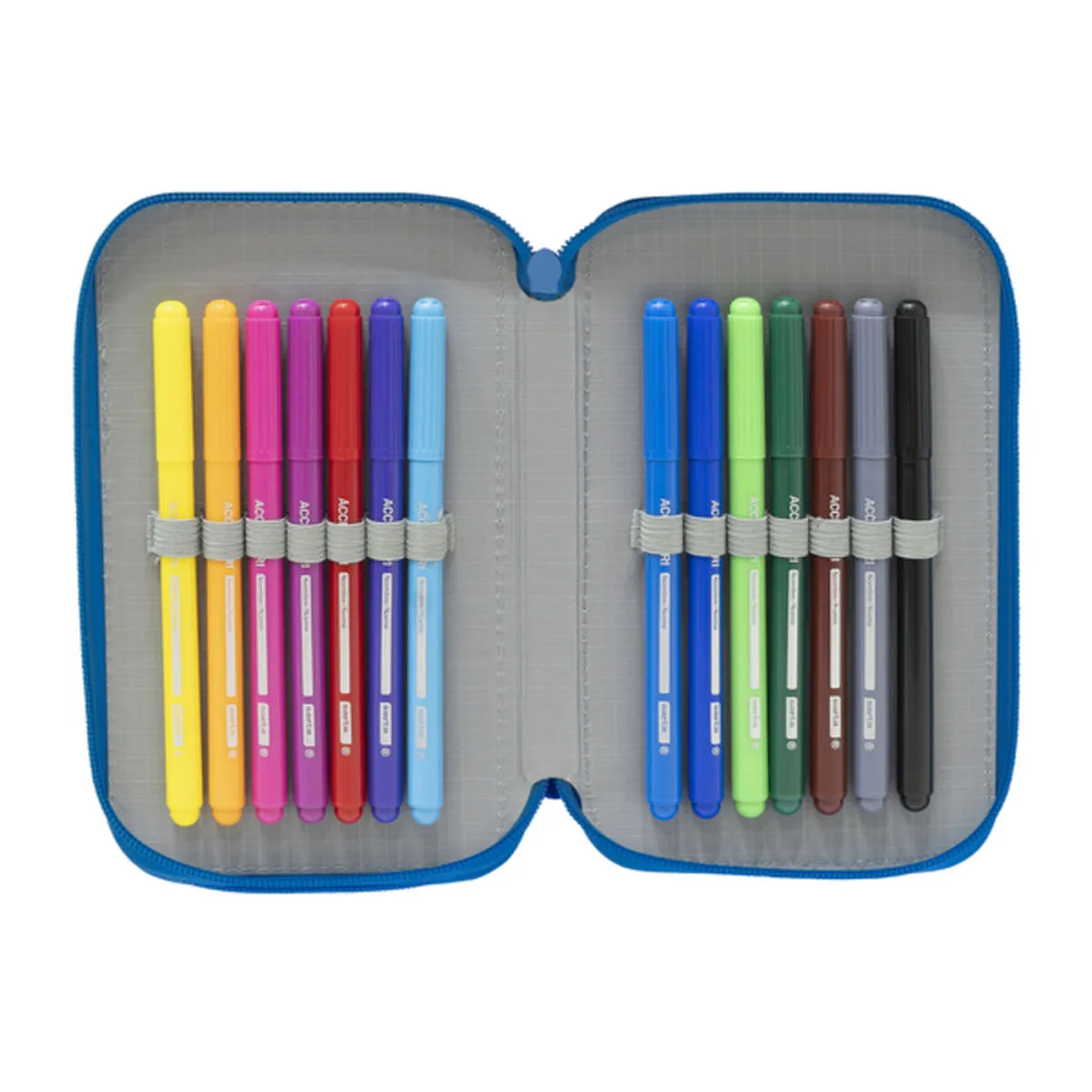 Double Pencil Case R. C. Deportivo de La Coruña Blue White 12.5 x 19.5 x 4 cm