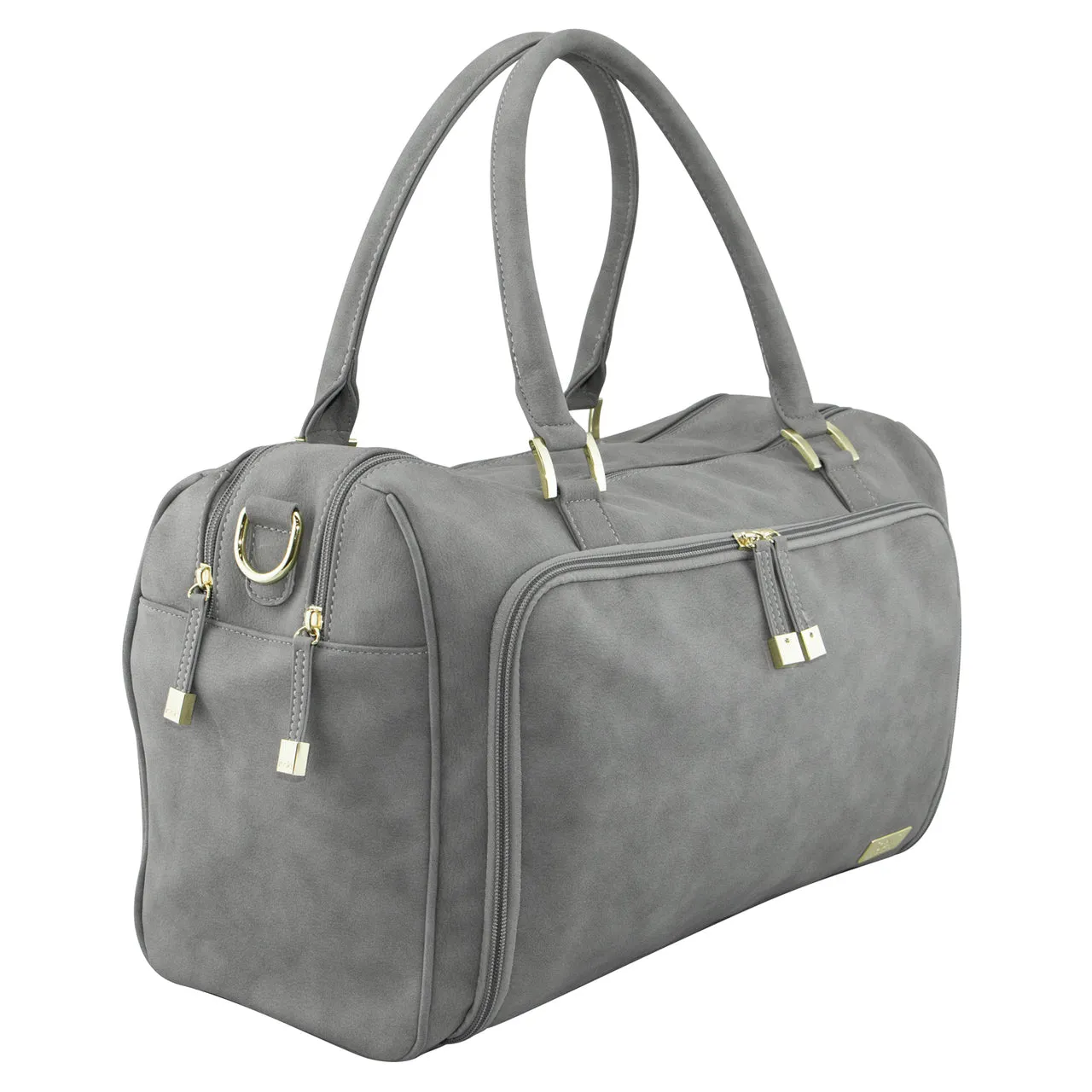 Double Zip Satchel Nappy Bag - Stone