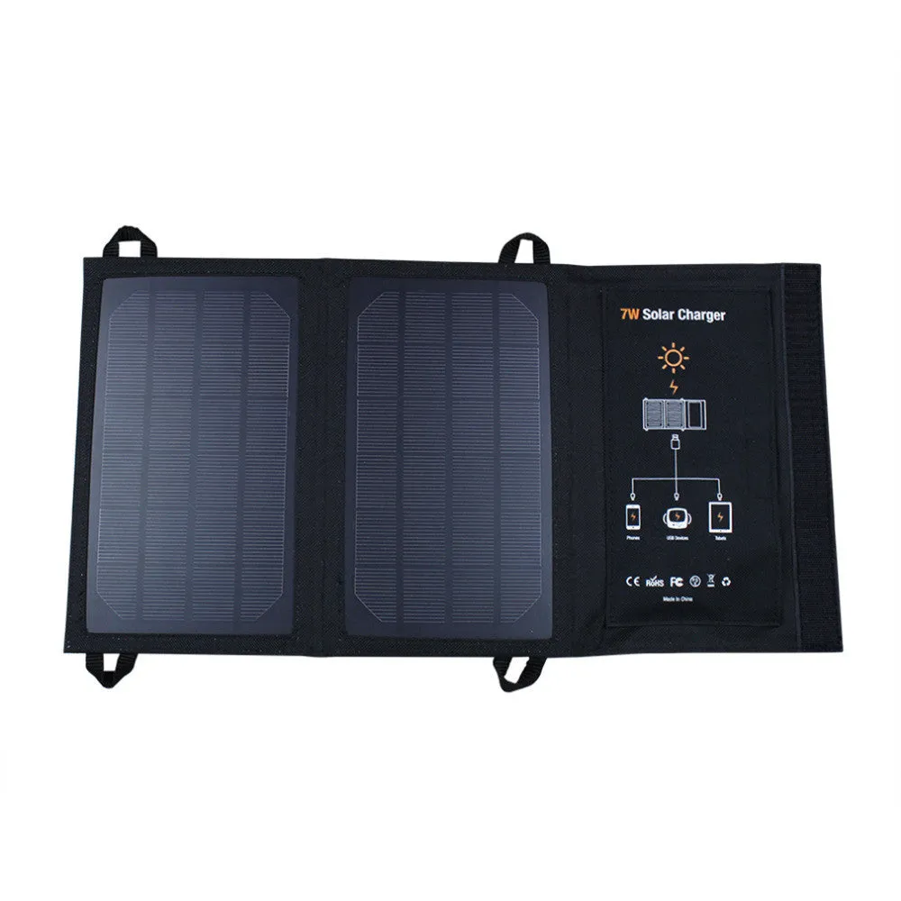 Dustproof Waterproof Camping Travel Solar Panel USB Charging Foldable, Bag For Phones