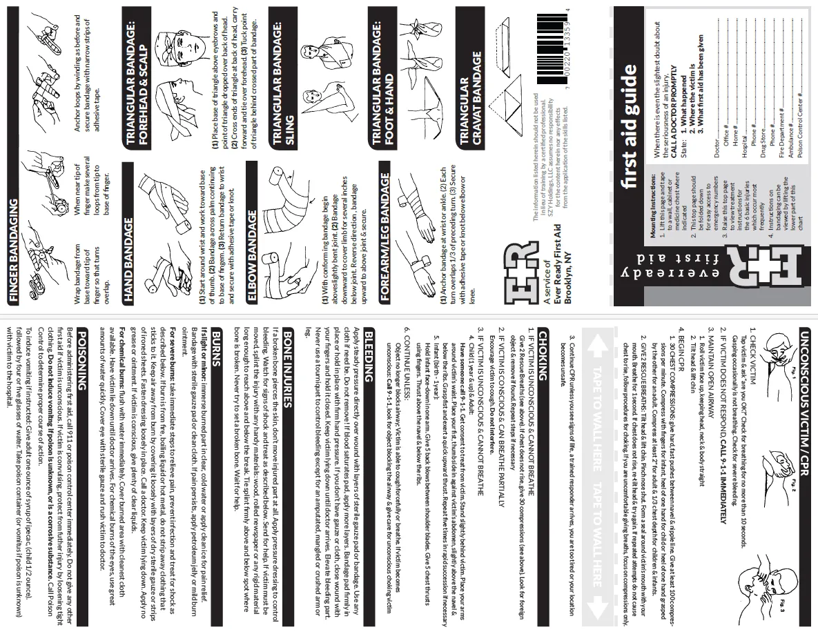 Ever Ready First Aid Chart & Illustration