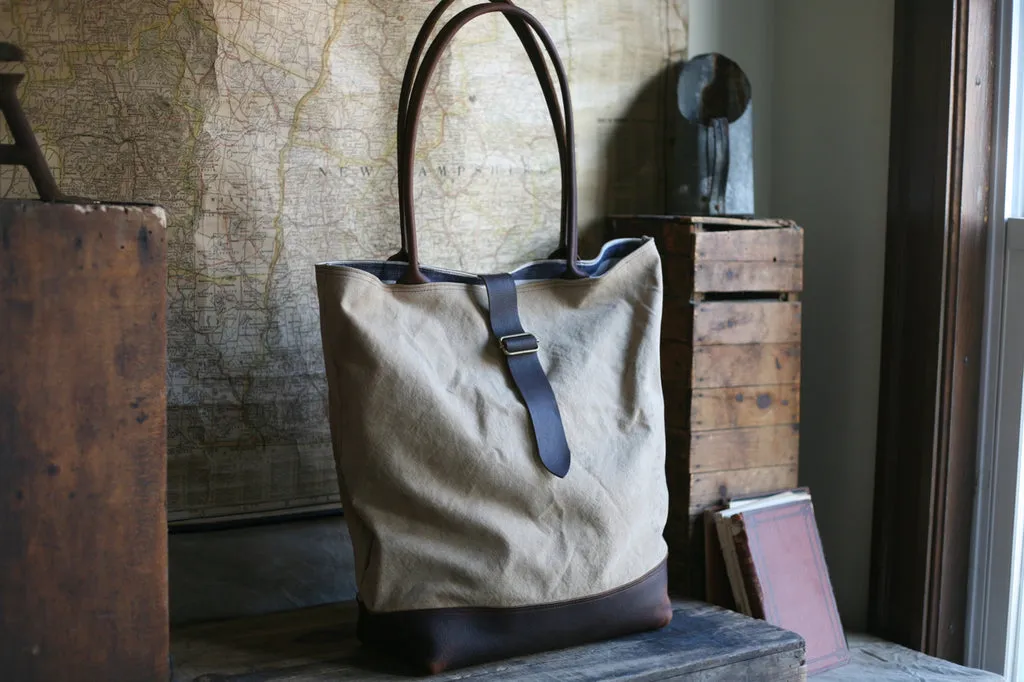 Extra Large WWII era Canvas & Leather Carryall - SOLD