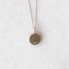 Extra Small Disc with a Diamond | 14-Karat