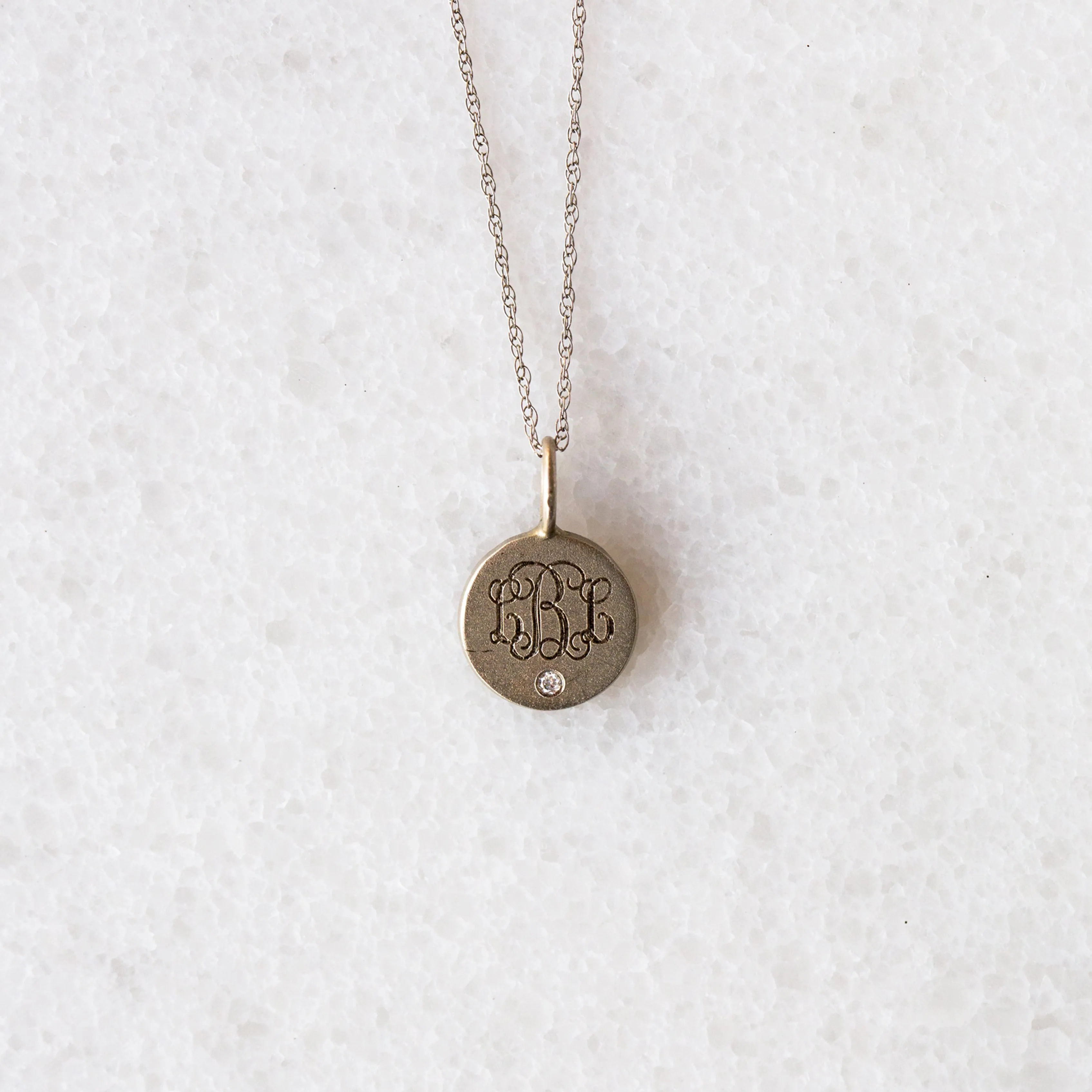 Extra Small Disc with a Diamond | 14-Karat