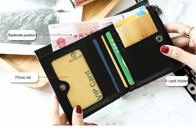 Fashion Small Wallet Women Short Wristlet Thin Purses Ladies Money Bag Korean Female Holographic Wallet 2021 Walet Slim Vallet