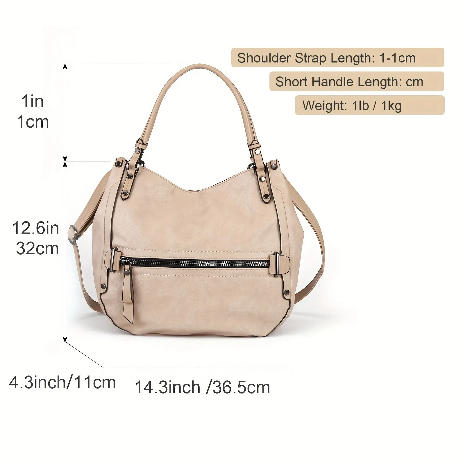 [Fast Arrival] Large Capacity New Fashion Pu Solid Color Shoulder Bag - Casual All-in-one Daily Travel Shopping Bag for Women