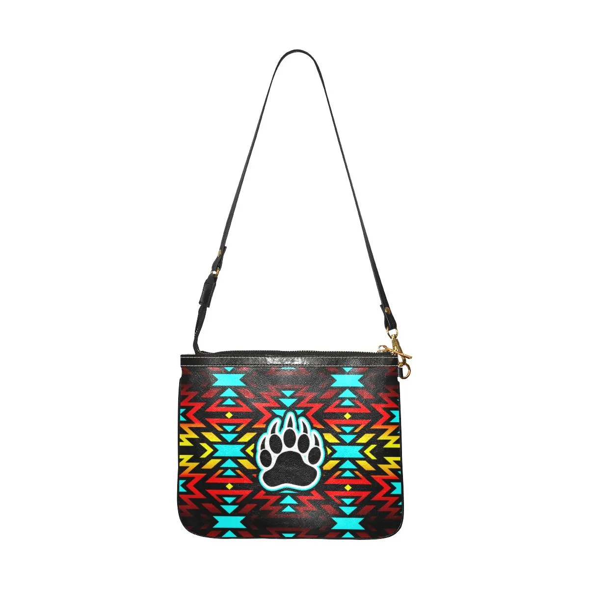 Fire Colors and Turquoise Bearpaw Small Shoulder Bag