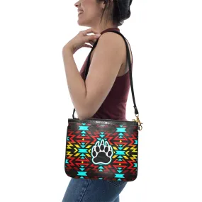 Fire Colors and Turquoise Bearpaw Small Shoulder Bag