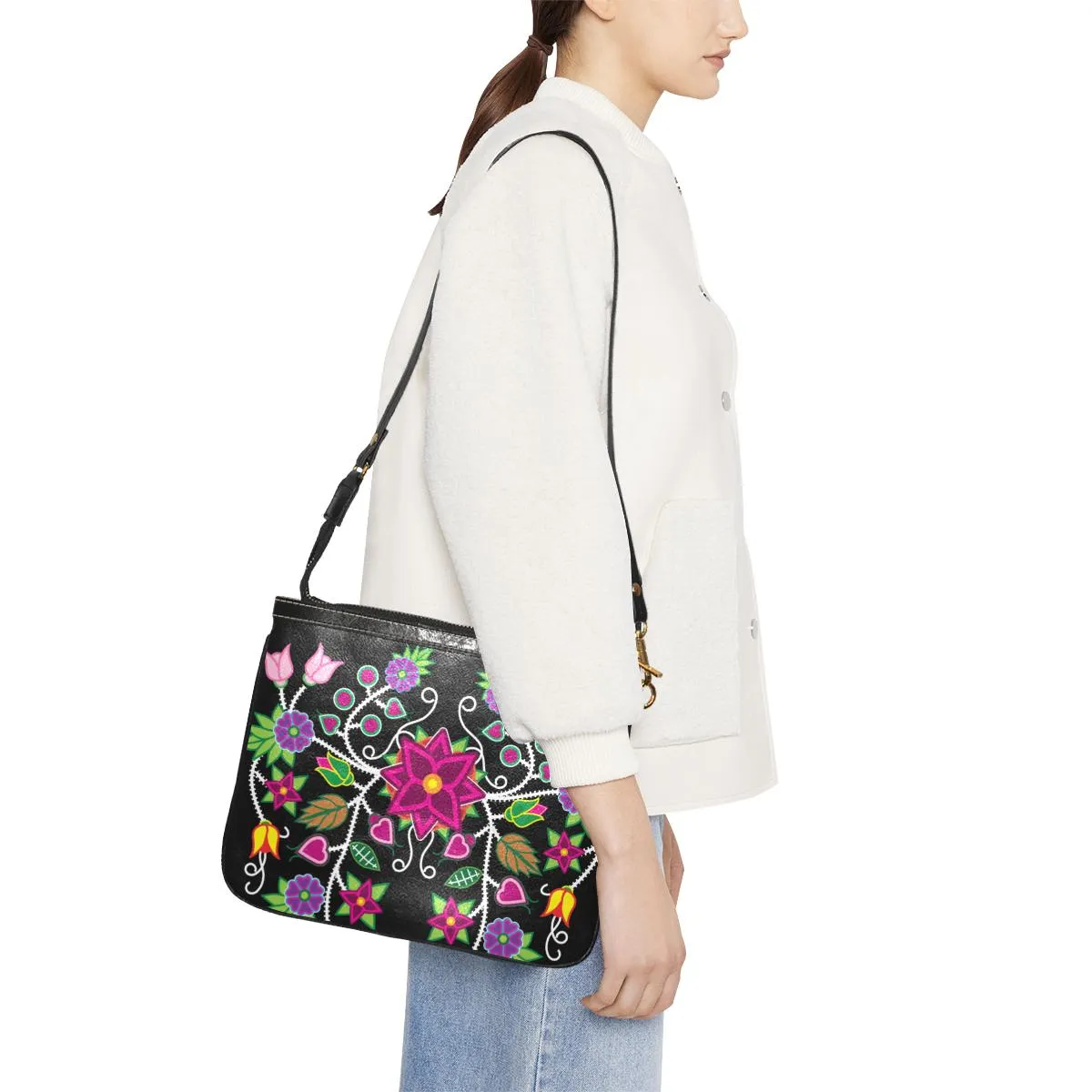 Floral Beadwork-01 Small Shoulder Bag