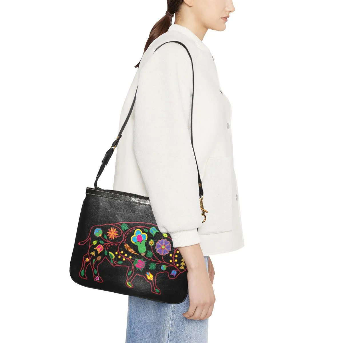 Floral Buffalo Small Shoulder Bag