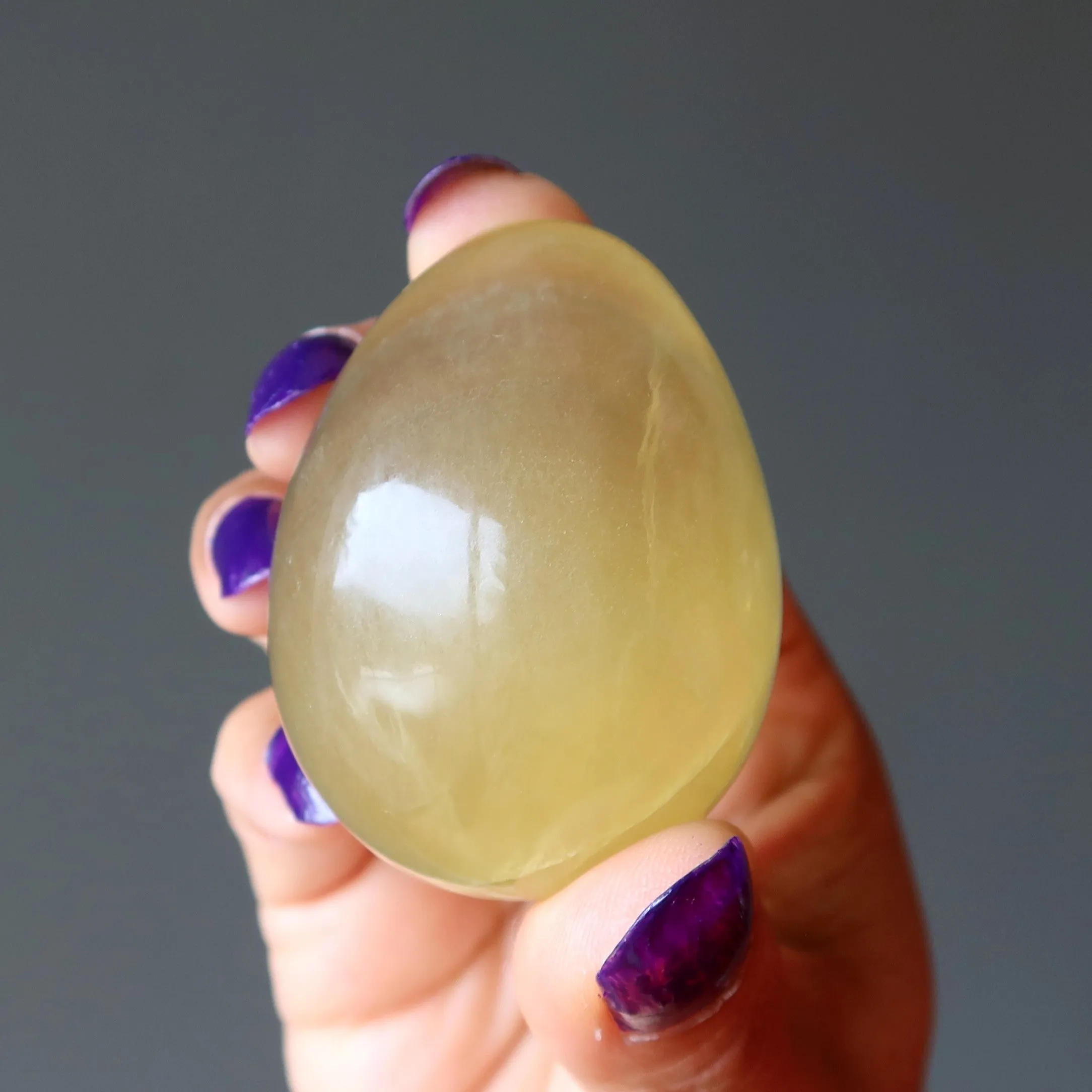 Fluorite Egg Yellow Rays of Sunshine Focus Success Stone