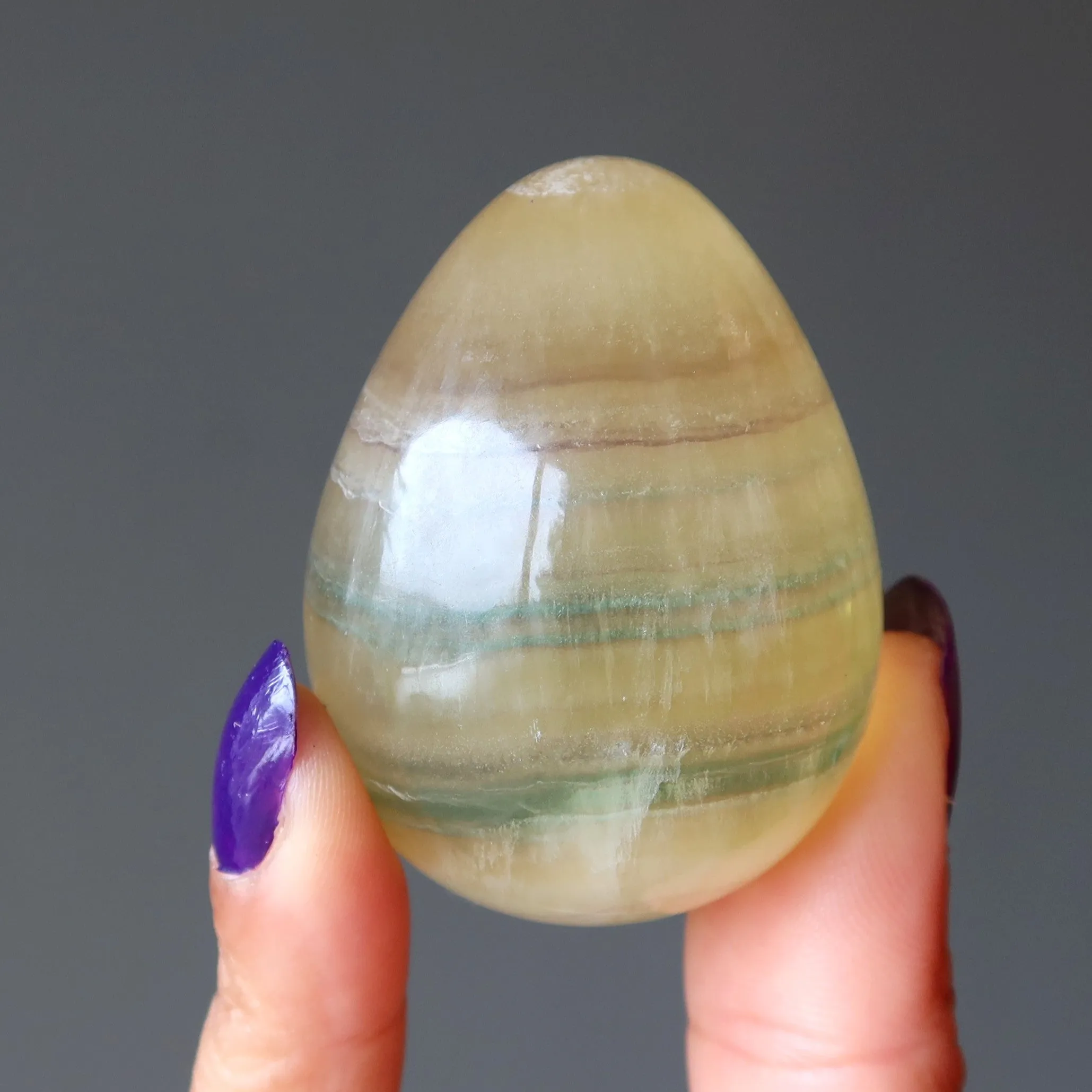 Fluorite Egg Yellow Rays of Sunshine Focus Success Stone