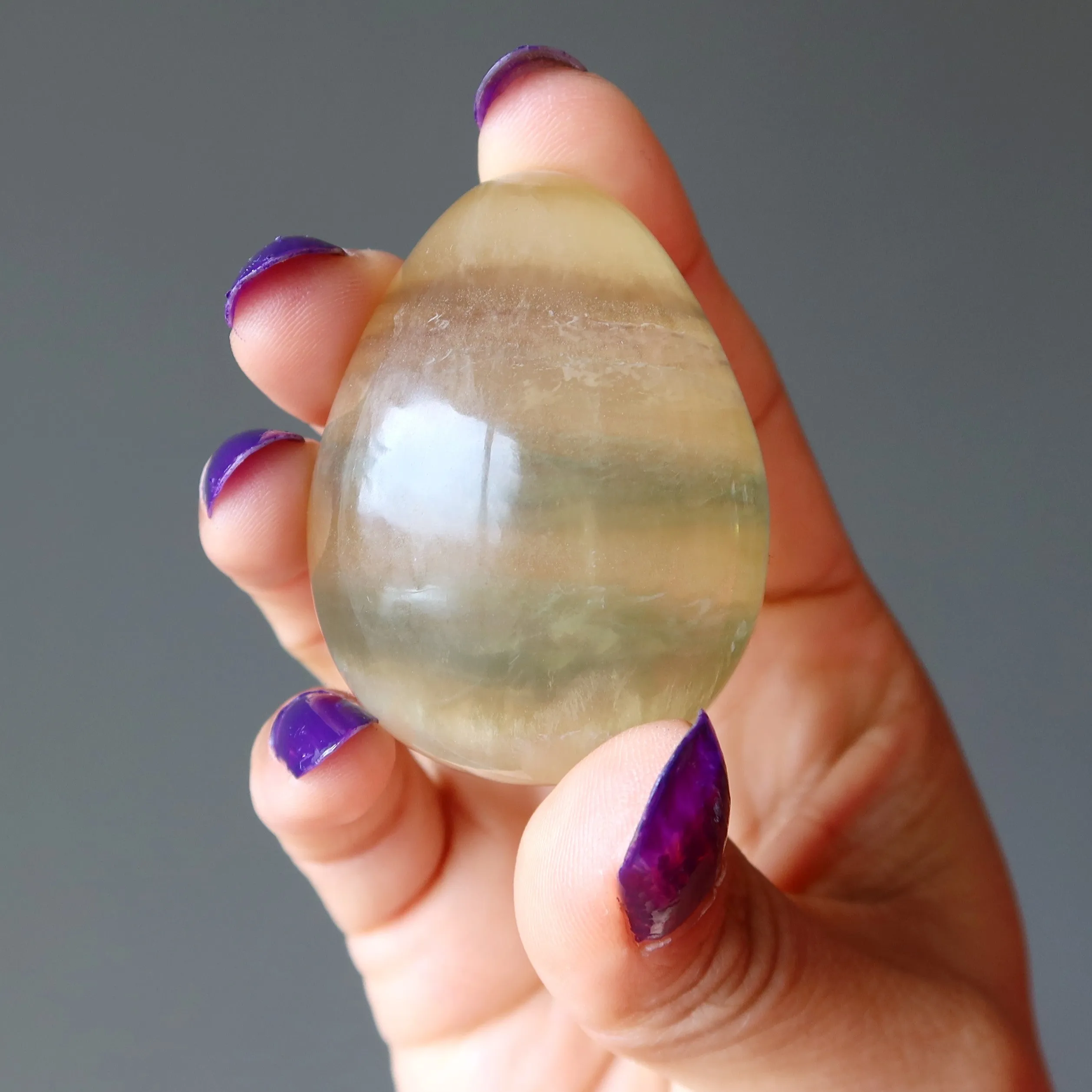 Fluorite Egg Yellow Rays of Sunshine Focus Success Stone