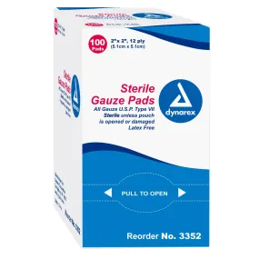 Gauze Pads 2" x 2" 100 ct