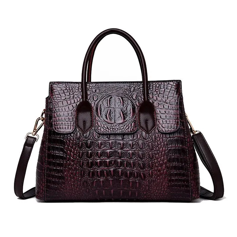 Genuine Leather Luxury  Crocodile Designer Handbag