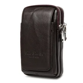 Genuine Leather Multi-function Fanny Waist Bag Belt Bum Pouch Phone Coin Purse For Men