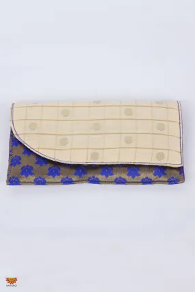 Girls Blue with Half-White Women’s Multipurpose Fabric Clutch