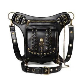 Gothic Steampunk Waist Bag Drop Leg Arm Bag Pack Waist Shoulder Fanny Pouch Bag