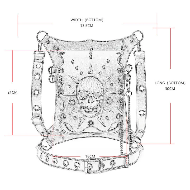 Gothic Style Skull Steampunk Shoulder Waist Leg Bag