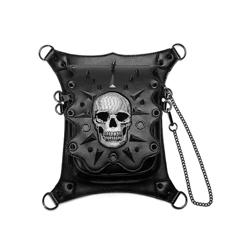 Gothic Style Skull Steampunk Shoulder Waist Leg Bag