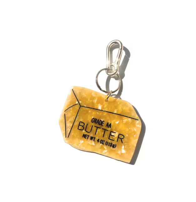 Hand-painted Butter Bag Charm   Keychain | Eco-Friendly