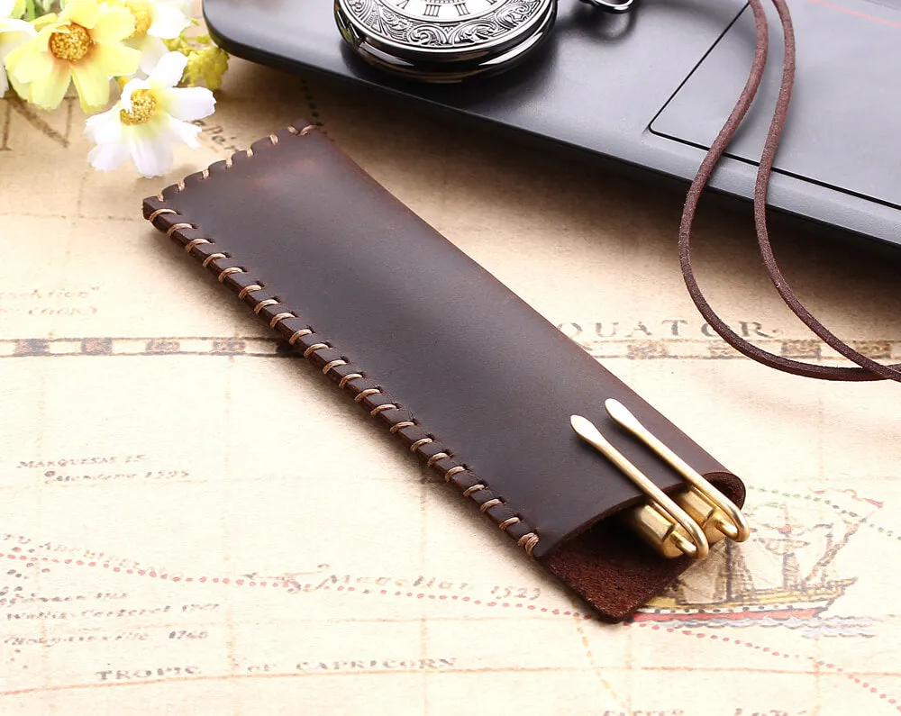 Handcrafted Retro Leather Pencil Case/Pen Holder