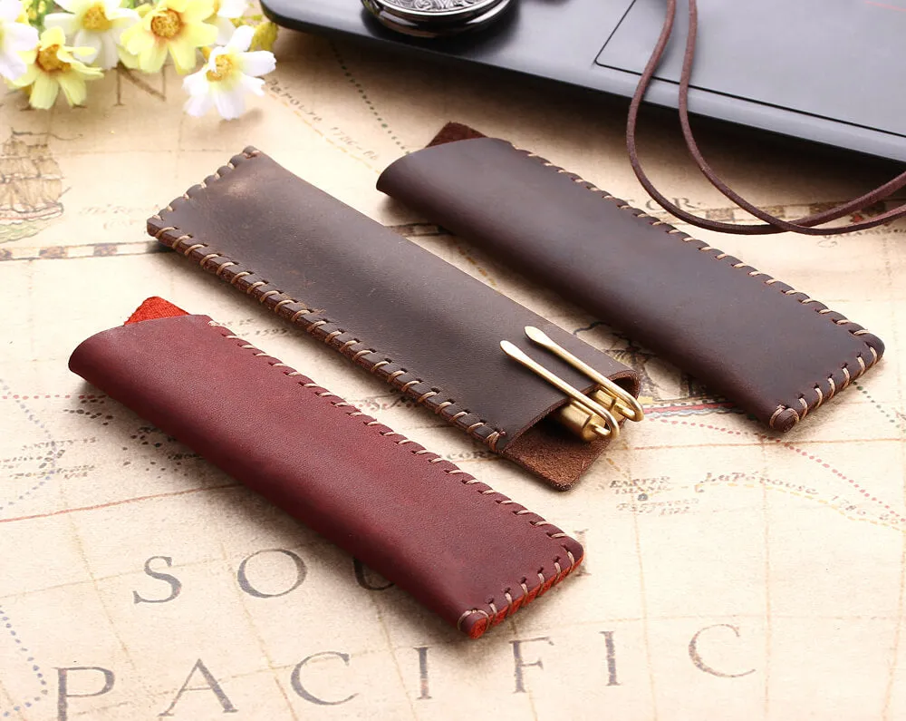 Handcrafted Retro Leather Pencil Case/Pen Holder