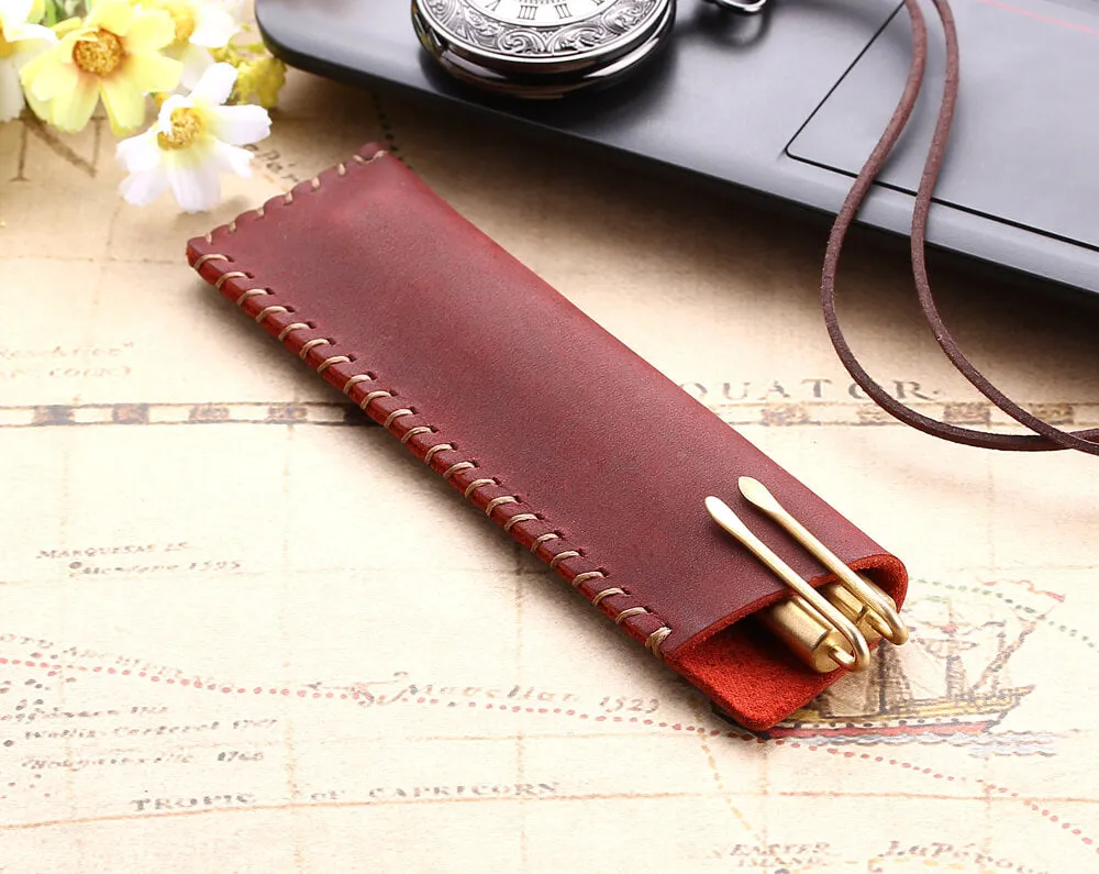 Handcrafted Retro Leather Pencil Case/Pen Holder