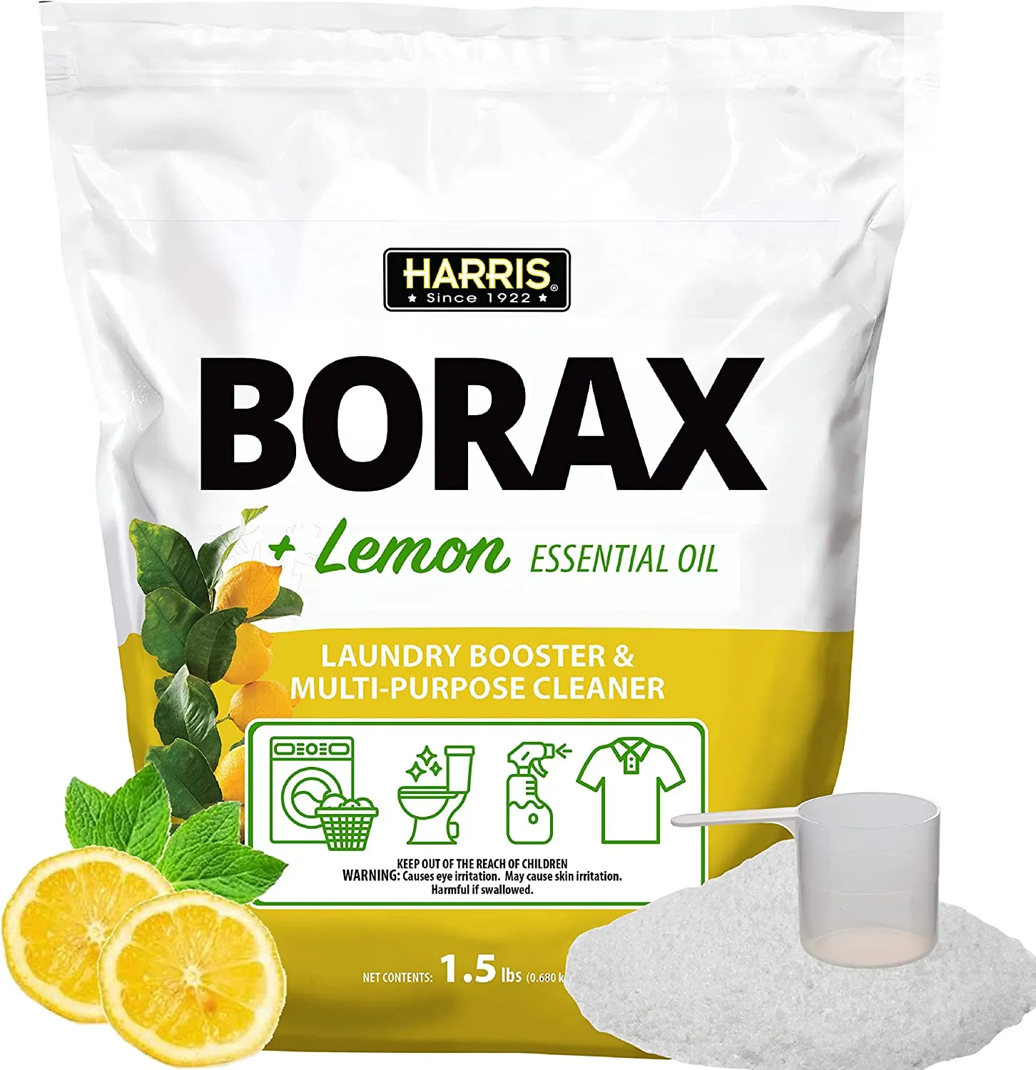 Harris Borax Laundry Booster and Multipurpose Cleaner, 1.5lb