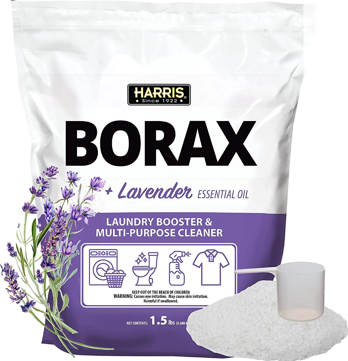 Harris Borax Laundry Booster and Multipurpose Cleaner, 1.5lb