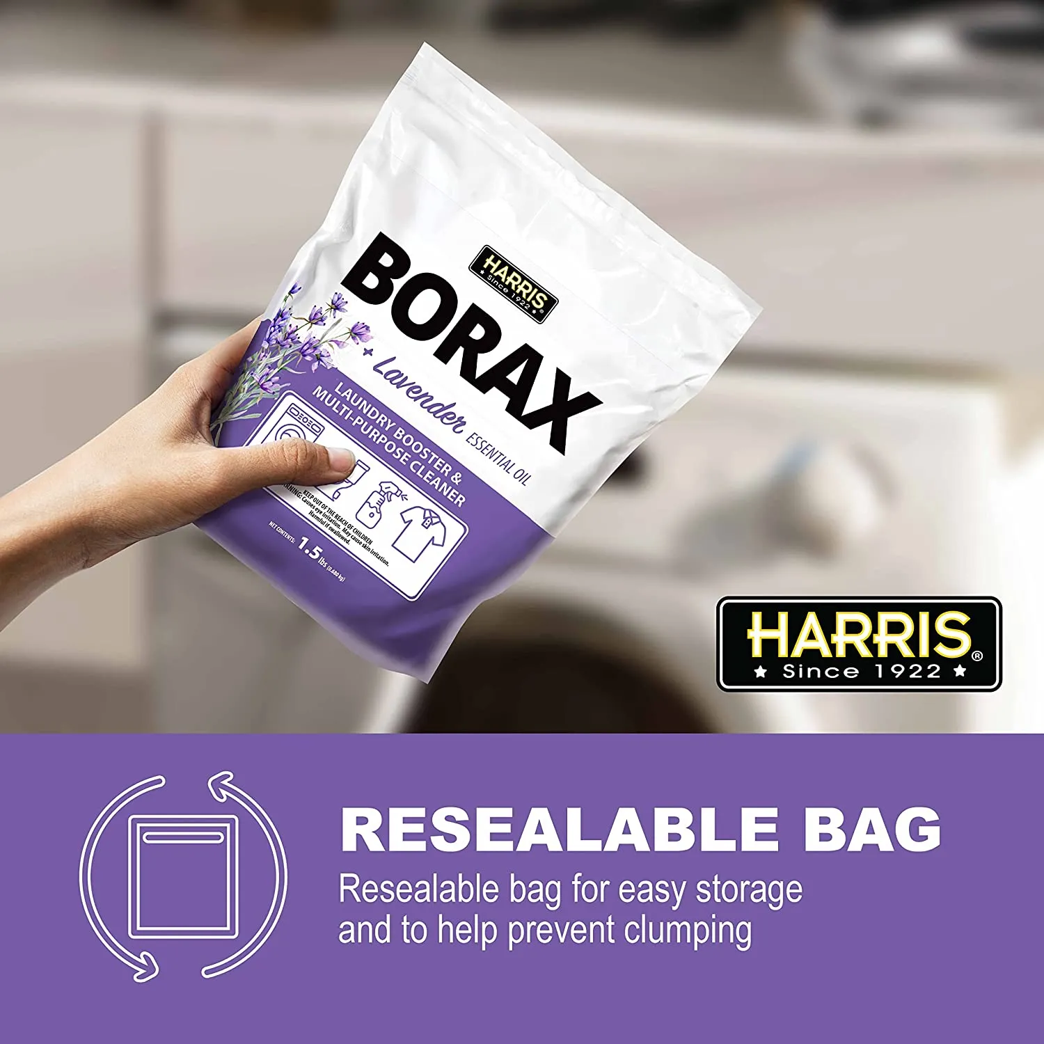 Harris Borax Laundry Booster and Multipurpose Cleaner, 1.5lb