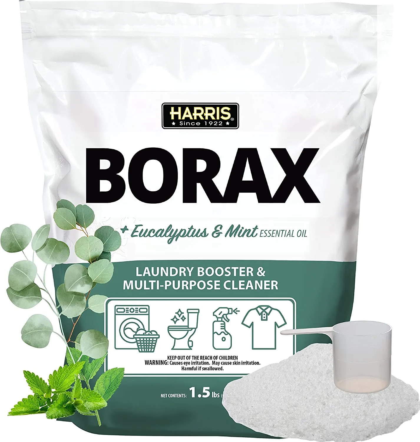 Harris Borax Laundry Booster and Multipurpose Cleaner, 1.5lb