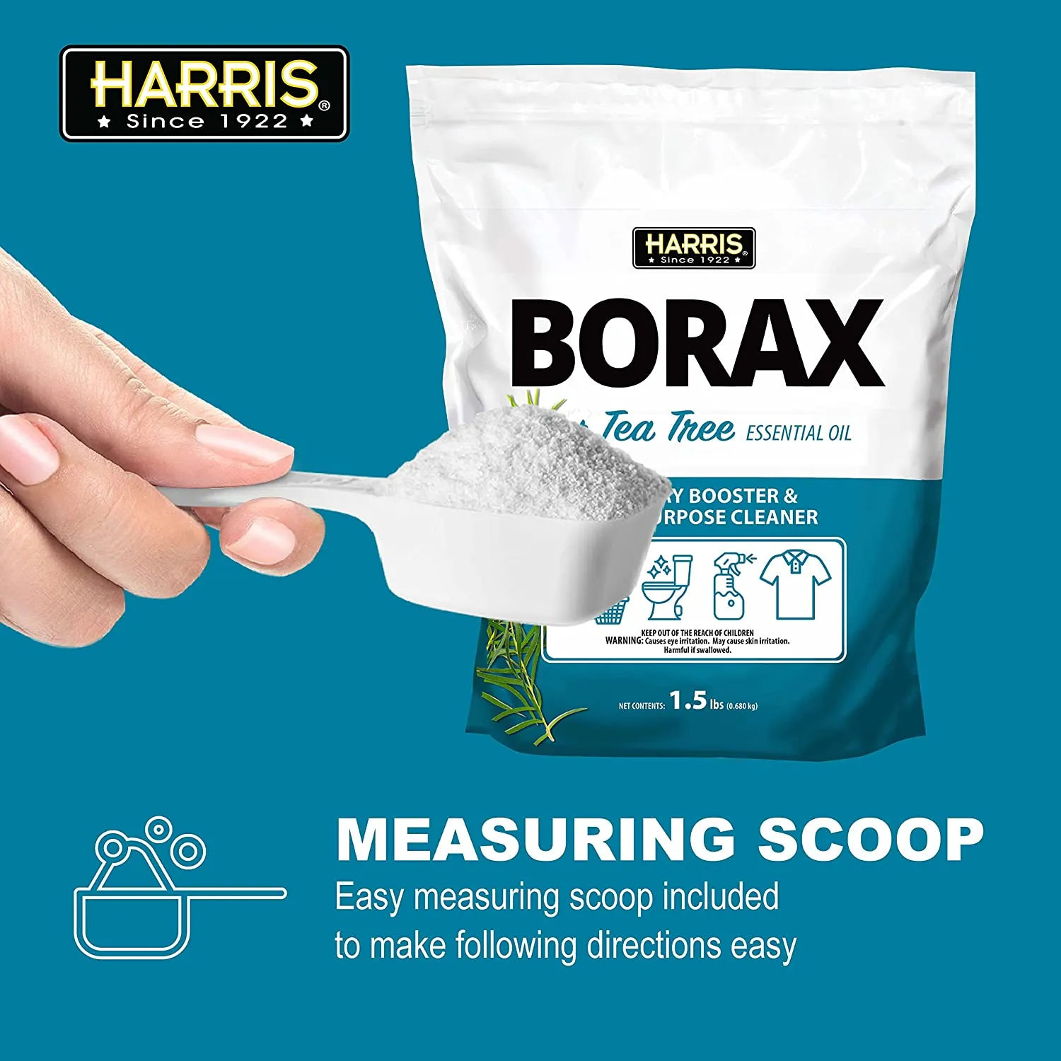 Harris Borax Laundry Booster and Multipurpose Cleaner, 1.5lb