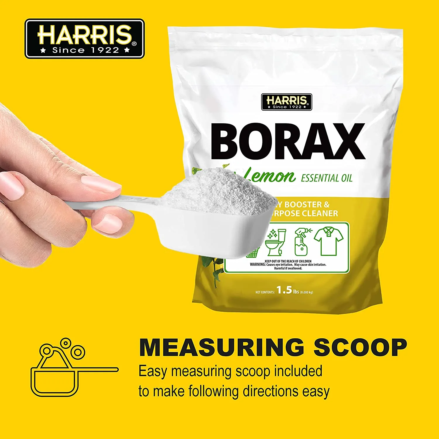 Harris Borax Laundry Booster and Multipurpose Cleaner, 1.5lb