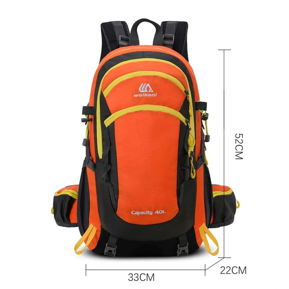 Hiking Backpack 40L Waterproof Outdoor Travel Daypack Multi Pocket Camping Backpack Equipped with thick Breathable Sponge Pads