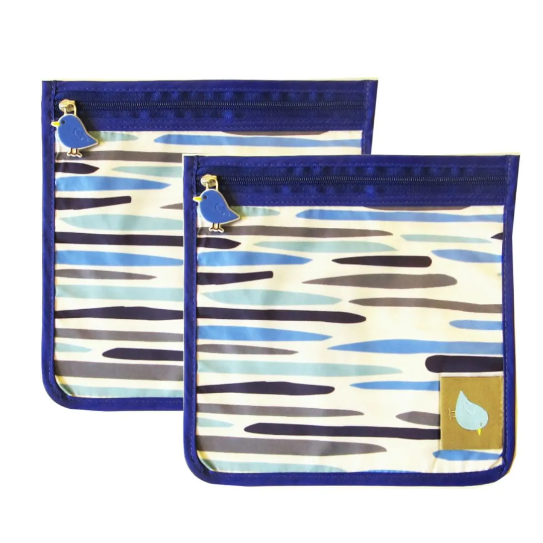 Jaq Jaq Bird Reusable Food Pouch Set of 2 - Ocean