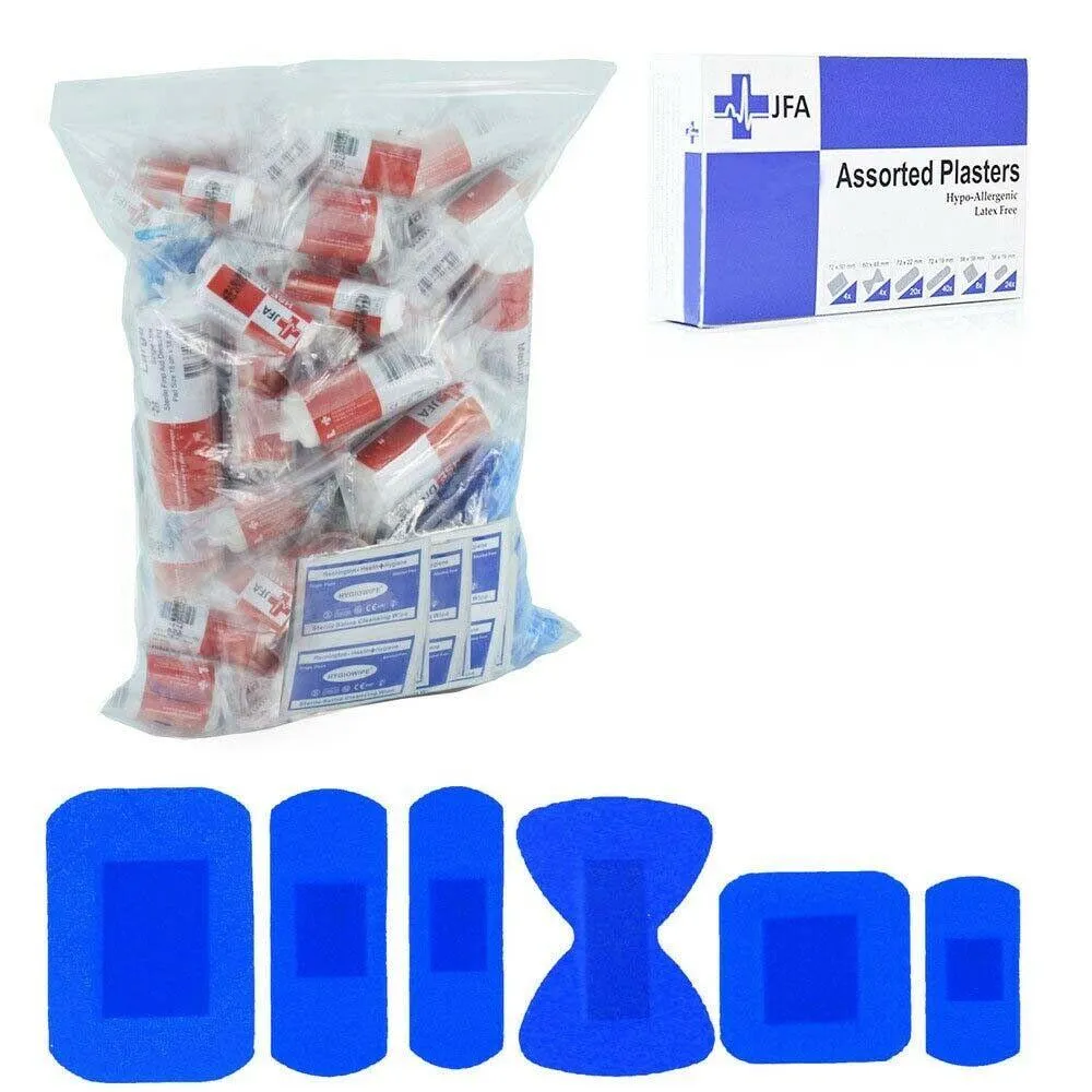 JFA Assorted First Aid Kit Refill Blue Detectable Plasters x 100