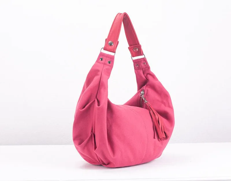 Kallia mini bag - Pink canvas and leather