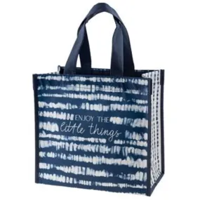 karma recycled medium gift bag - blue shibori