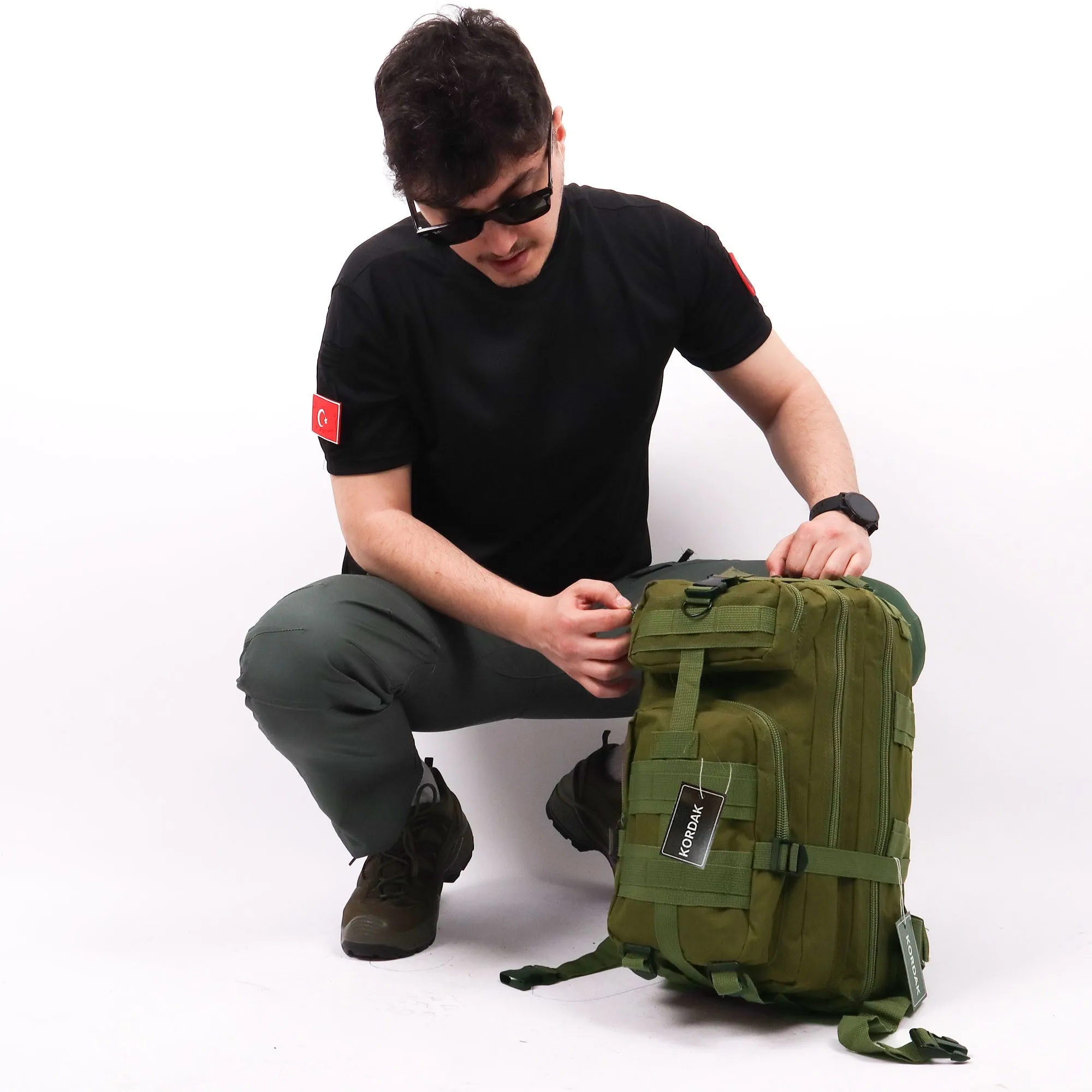 Khaki Functional Hiking Tactical Backpack - 30 Liter Bag