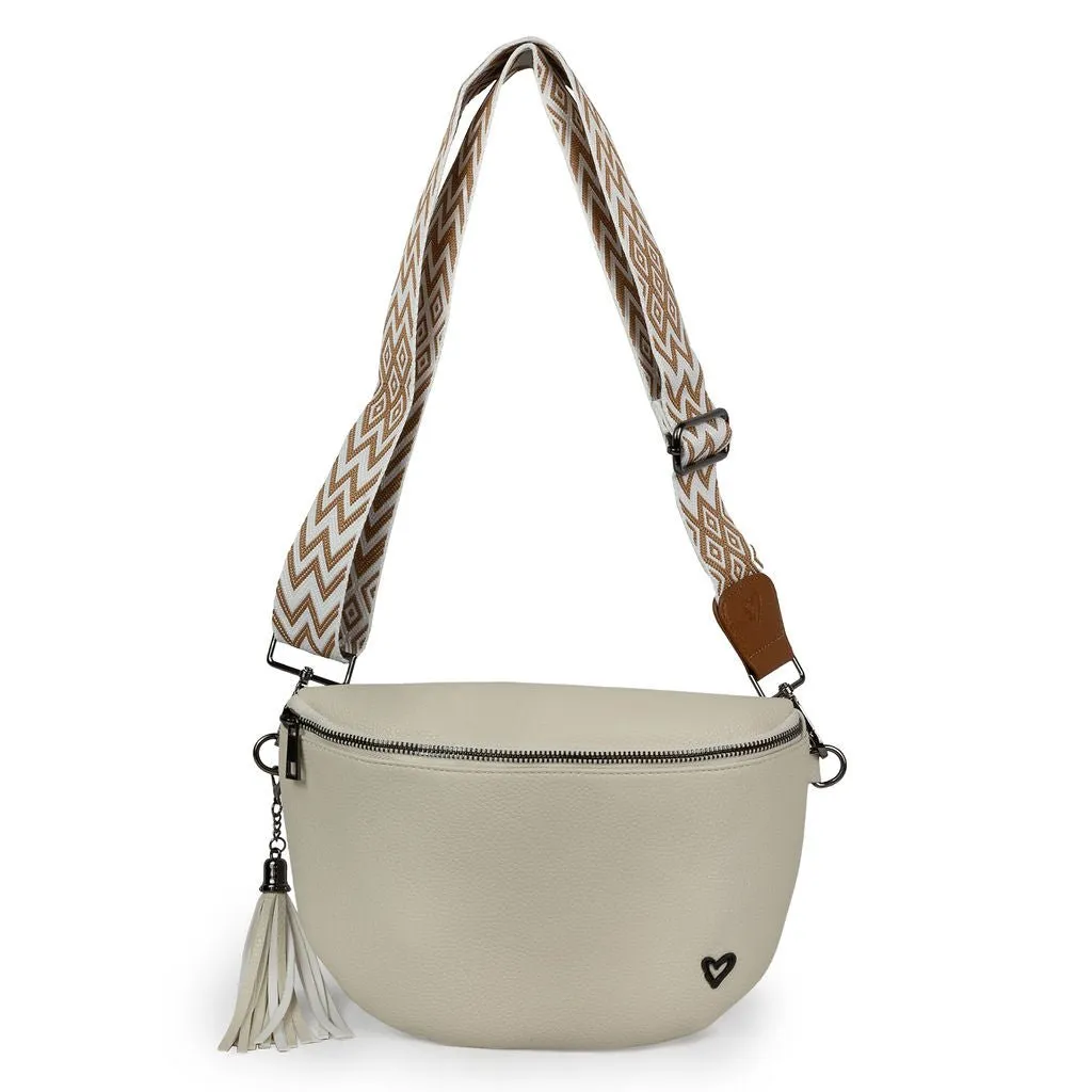 Kimberley Vegan Leather Crossbody Bag/Sling - Cream