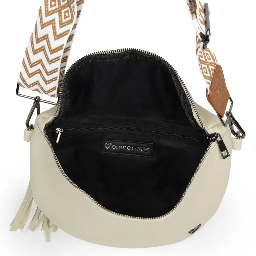 Kimberley Vegan Leather Crossbody Bag/Sling - Cream