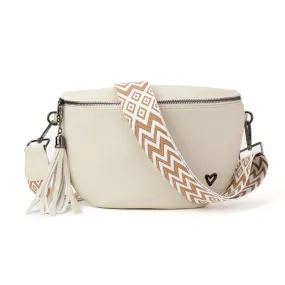 Kimberley Vegan Leather Crossbody Bag/Sling - Cream