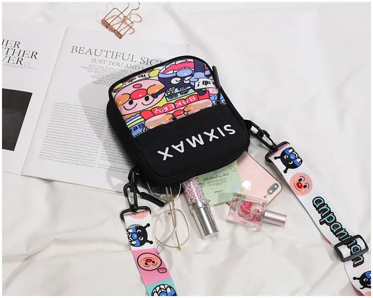 Korean Cartoon Canvas Crossbody Bag